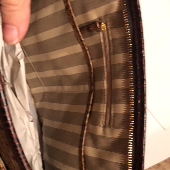 NWT BRAHMIN MEDIUM ASHER TAN CAPELLA GENUINE LEATHER LEOPARD BAG PURSE SATCHEL - Picture 8 of 16